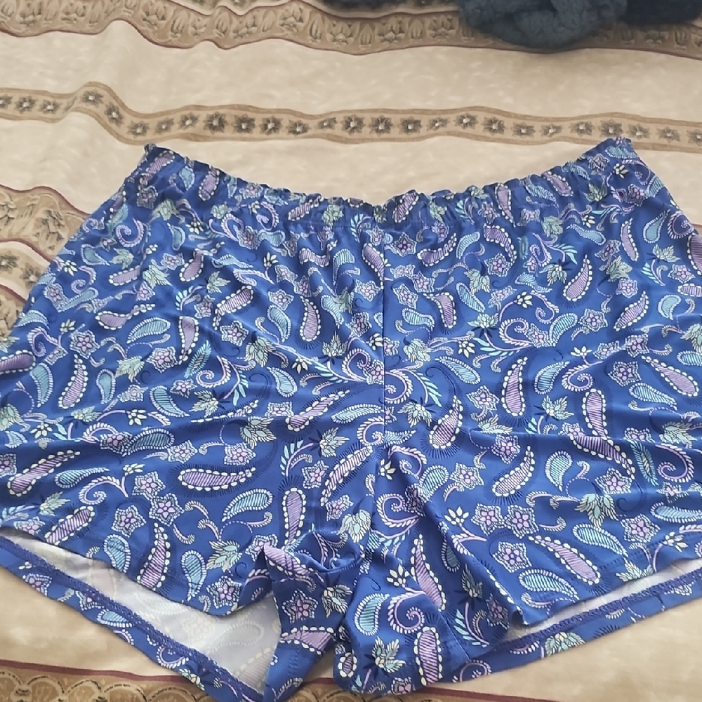 Alfani Blue Paisley Women's Sleep Shorts
